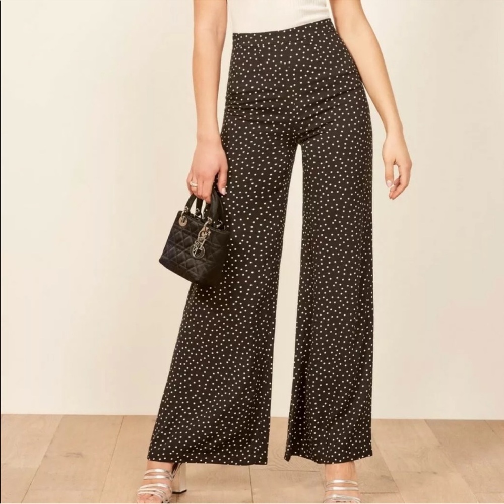 Reformation Polka Dot Wide-Leg Pants